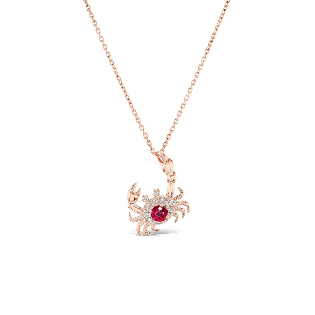 Burmese Ruby Crab Pendant