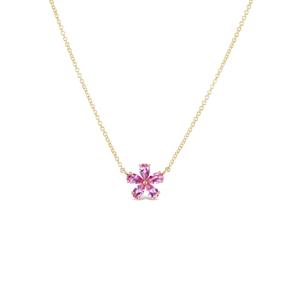 Small Forget-Me-Not Pink Tourmaline Necklace