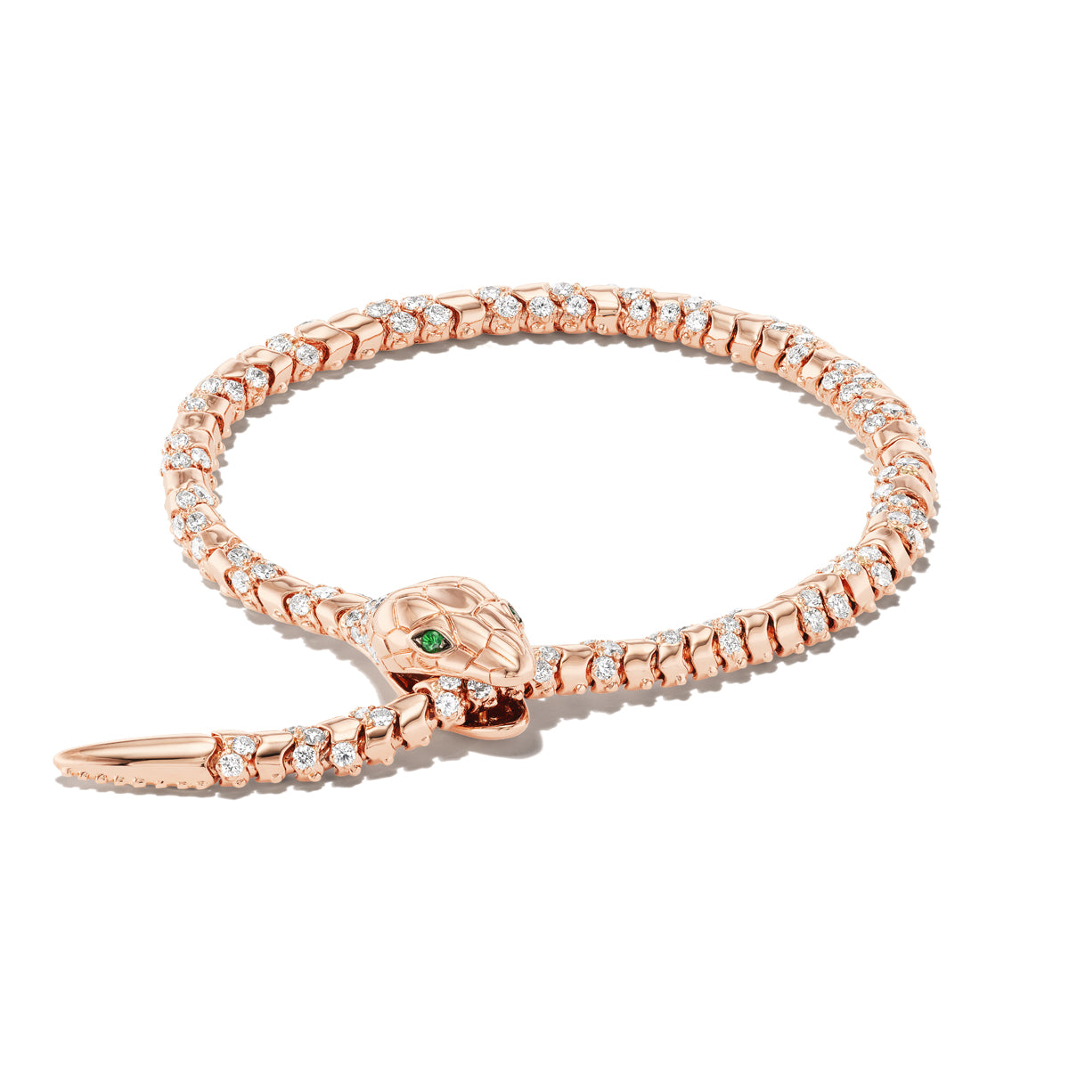 Nouveau Scattered Diamond Serpent Bracelet