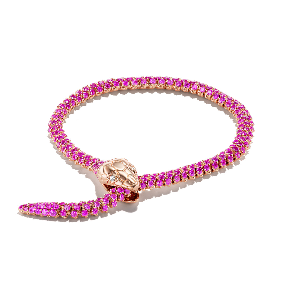 Nouveau Hot Pink Sapphire Serpent Bracelet