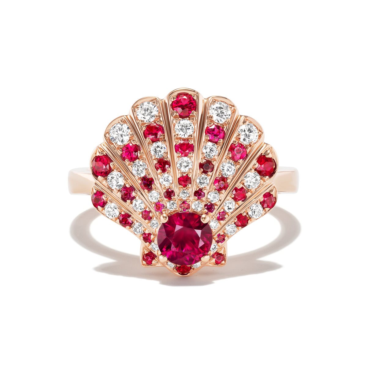 Burmese Ruby Seashell Ring