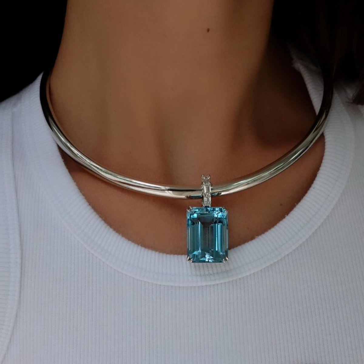 Brazilian Aquamarine Trinity Pendant