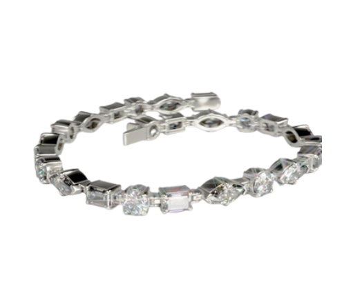 GIA Certified Mixed Shape Diamond Bracelet