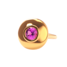 Pink Sapphire Classic Saucer Ring