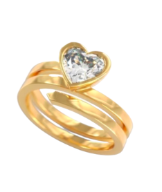 GIA Certified Spiral Heart Ring