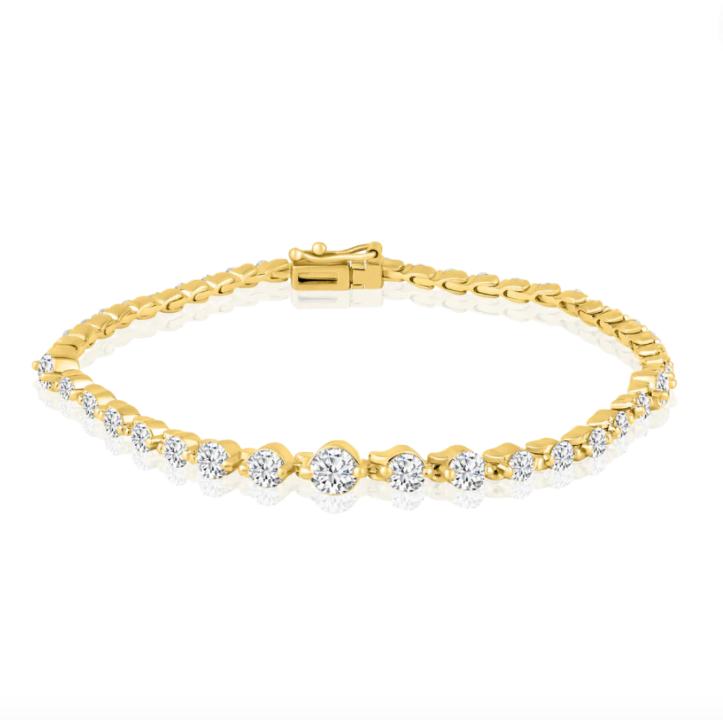 9ct gold diamond tennis bracelet Clearance