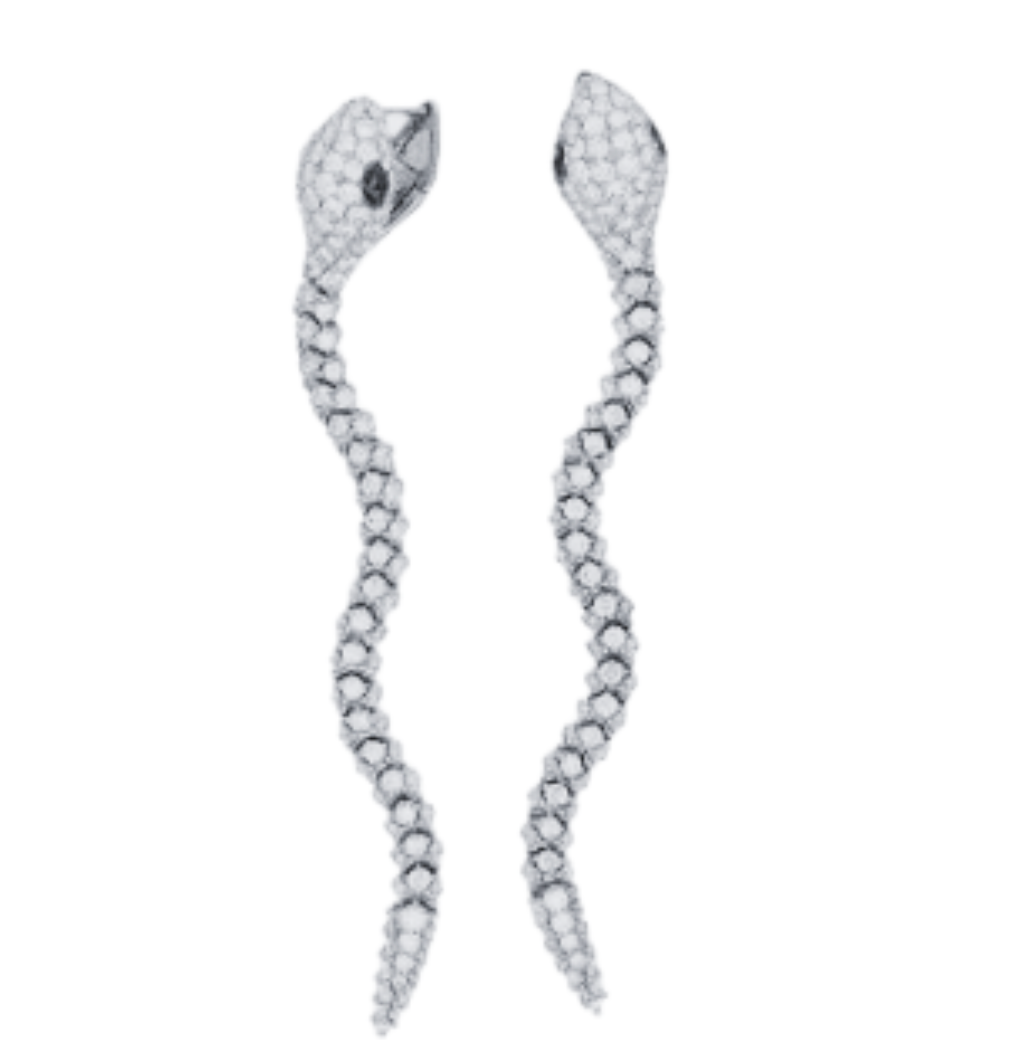 7cm Bite Earrings All Diamond
