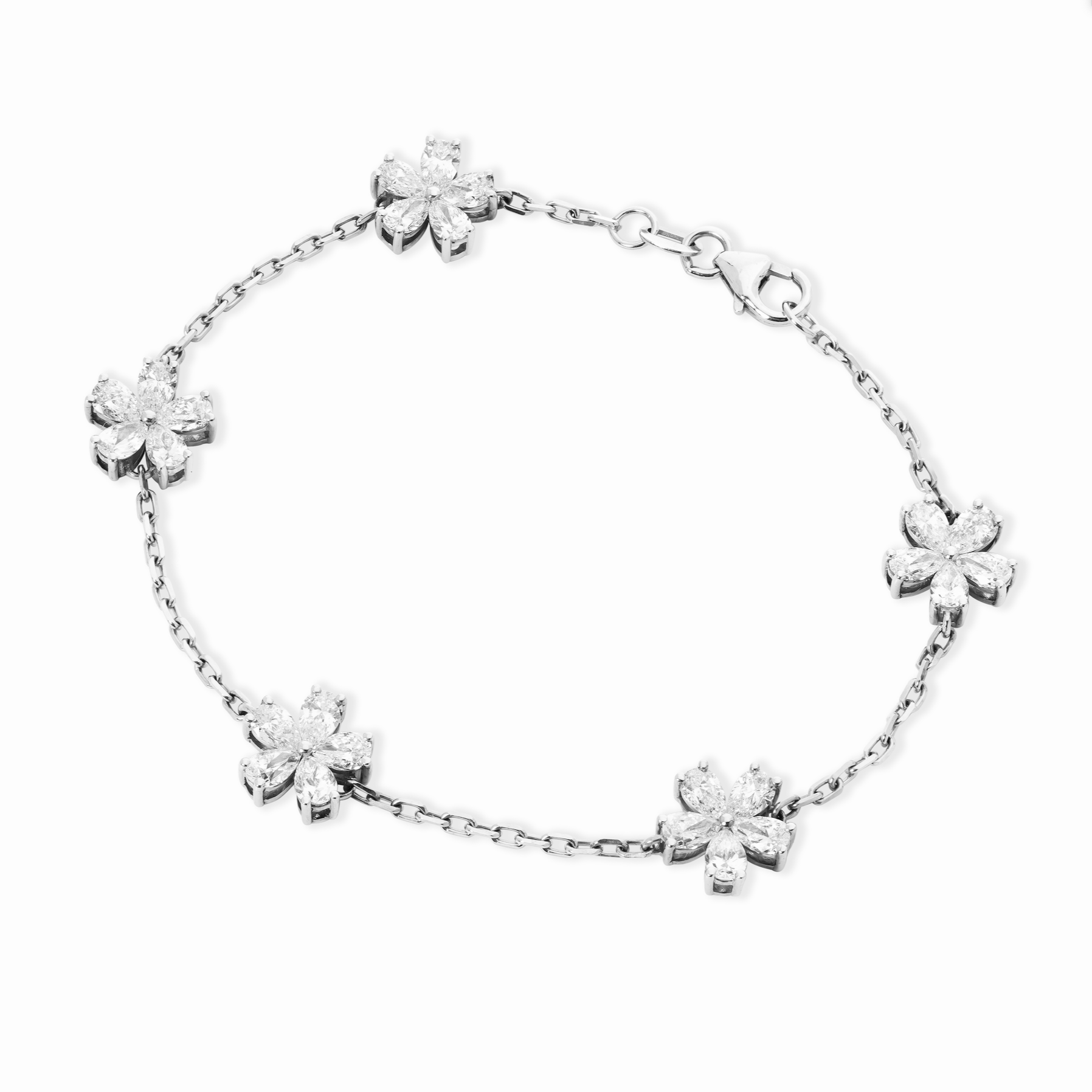 Mini Forget-Me-Not 5 Motif Diamond Bracelet