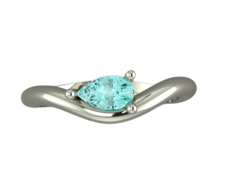 Bespoke 0.28 Carat Pear Paraíba Tourmaline