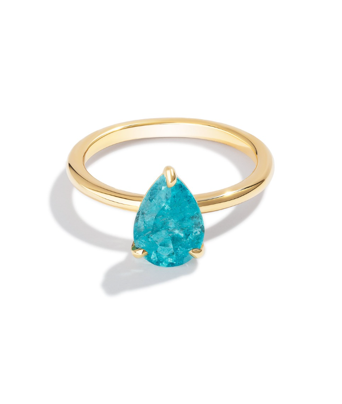 Bespoke 1.27 Carat Pear Paraíba Tourmaline