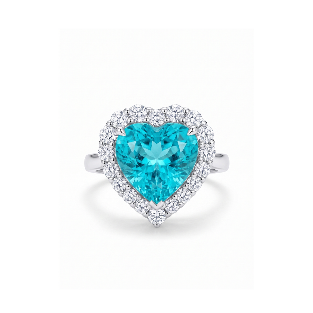 *NEW* Bespoke 5.22CT Heart Cut Paraiba Crown Bloom Ring