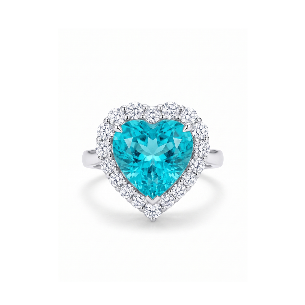 *NEW* Bespoke 5.22CT Heart Cut Paraiba Crown Bloom Ring