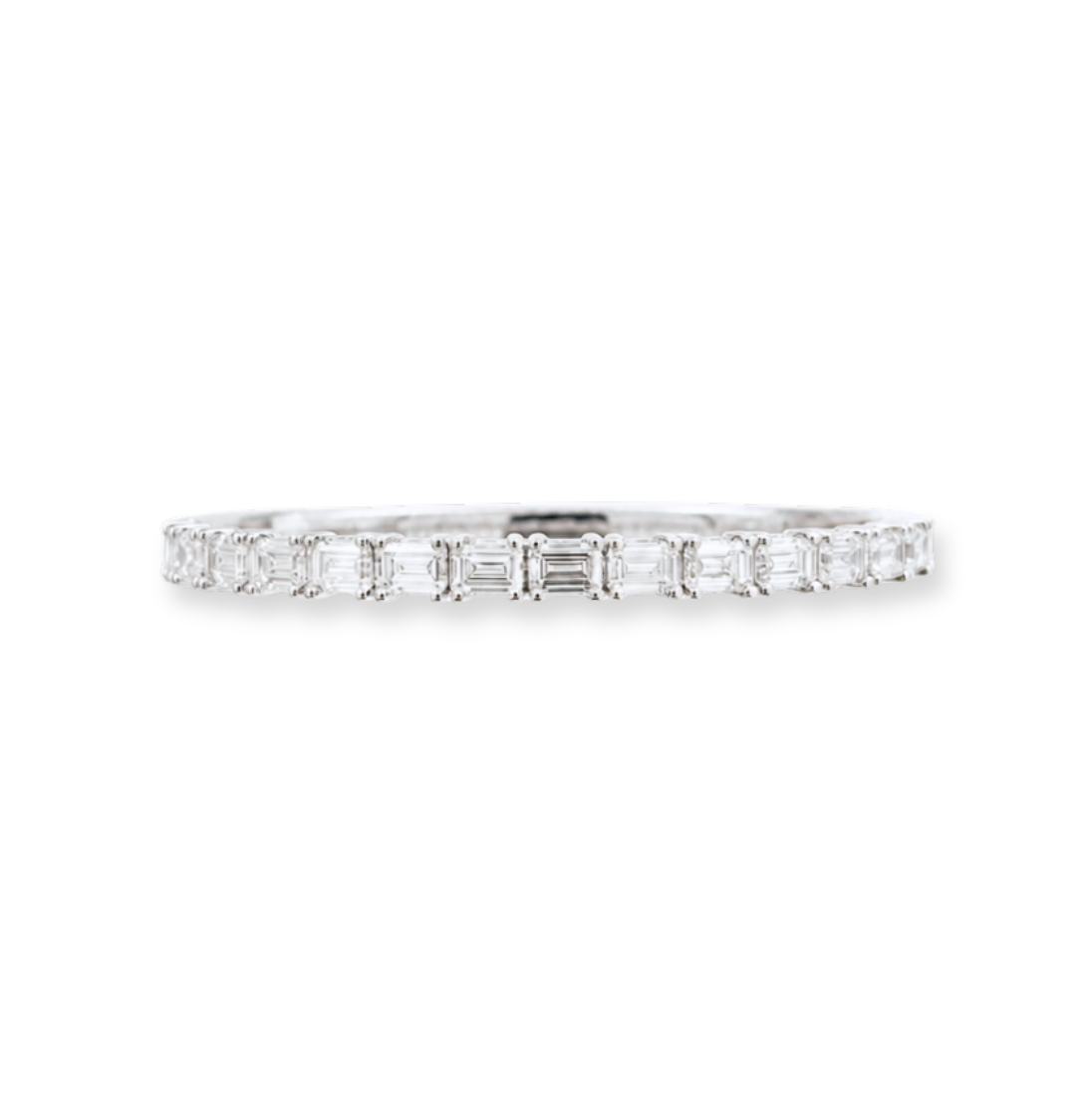GIA Certified East West Emerald Cut Diamond Bangle