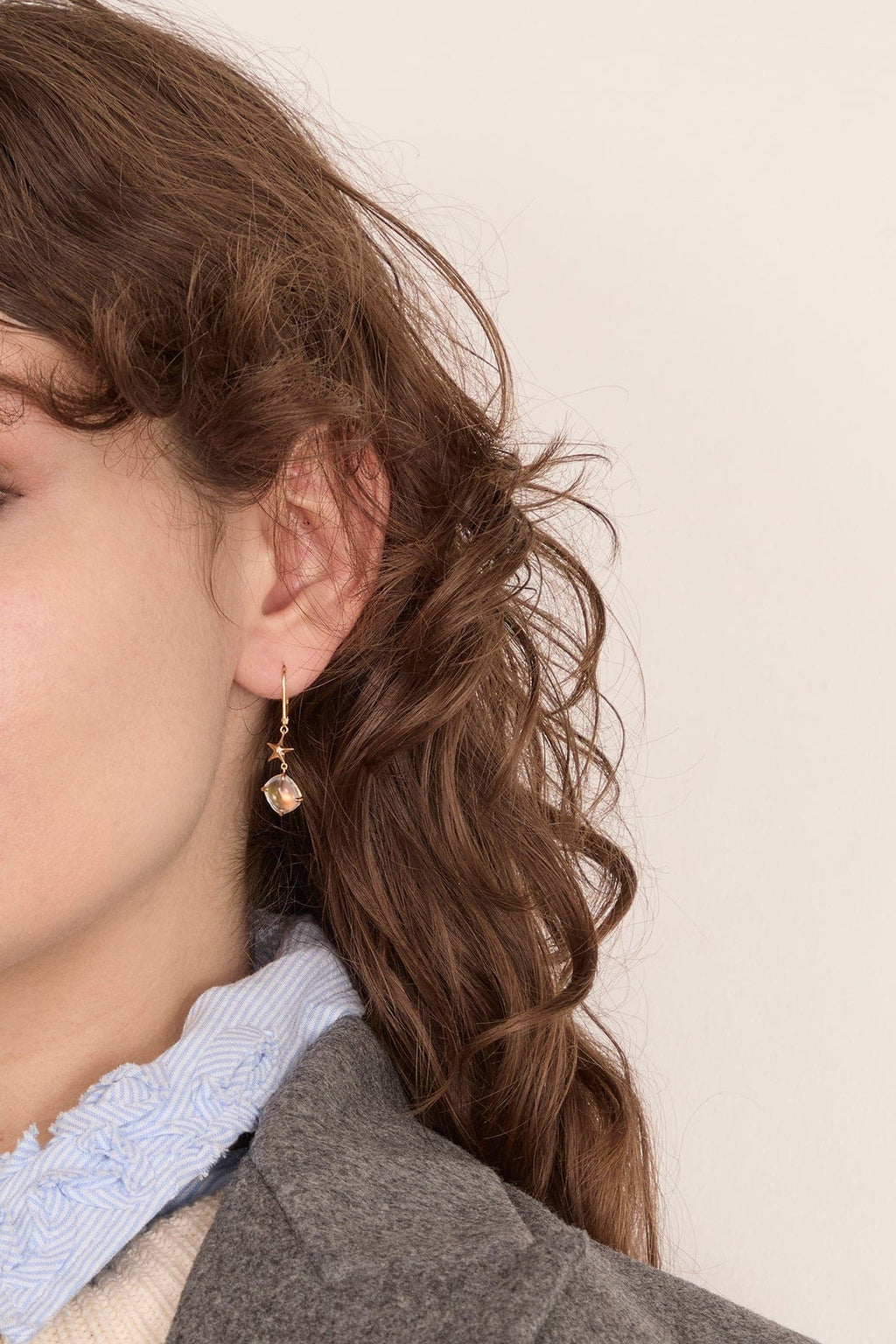 Moonstone Starfish Earrings