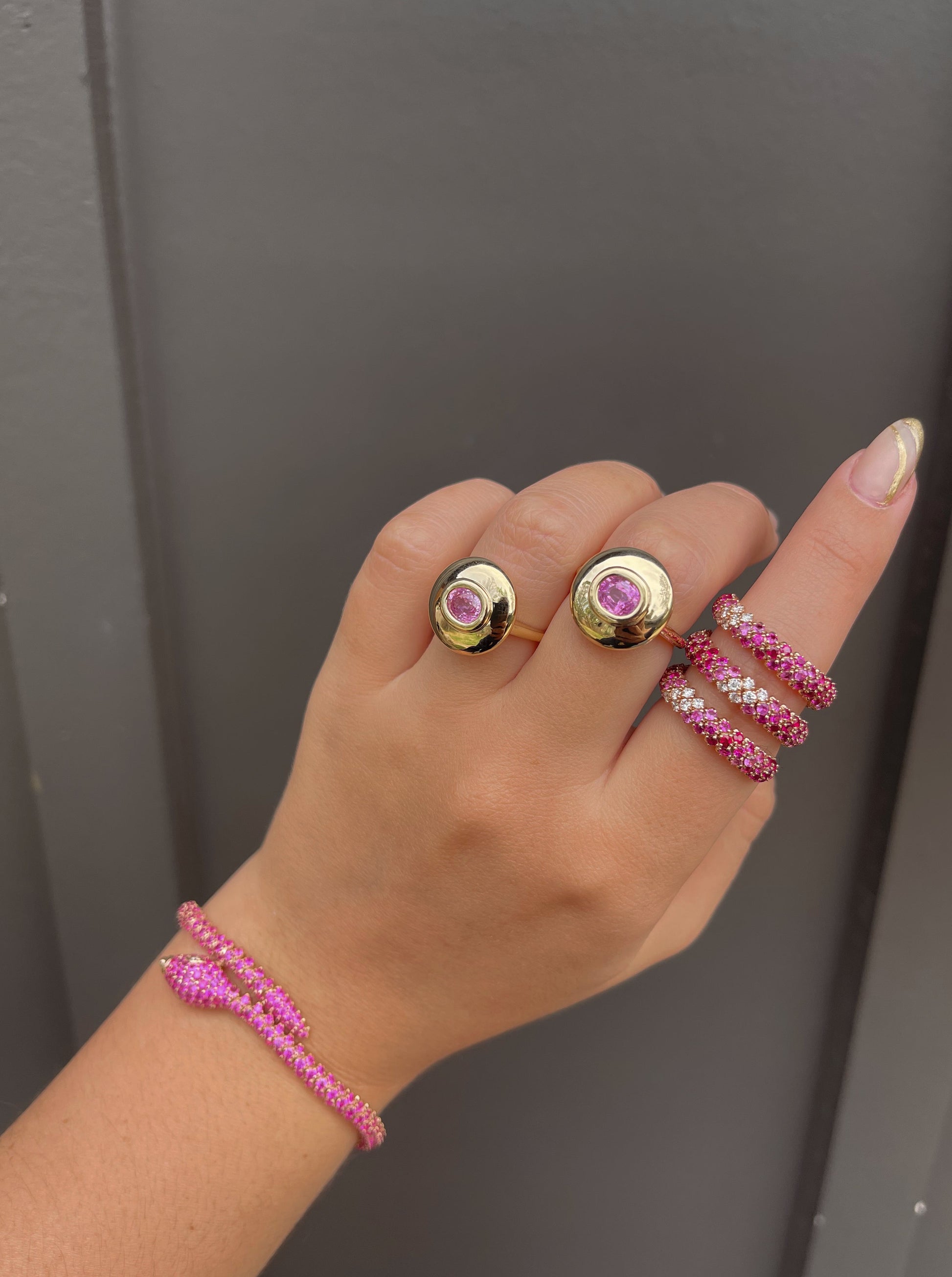 Hot Pink Serpentina Skin Ring