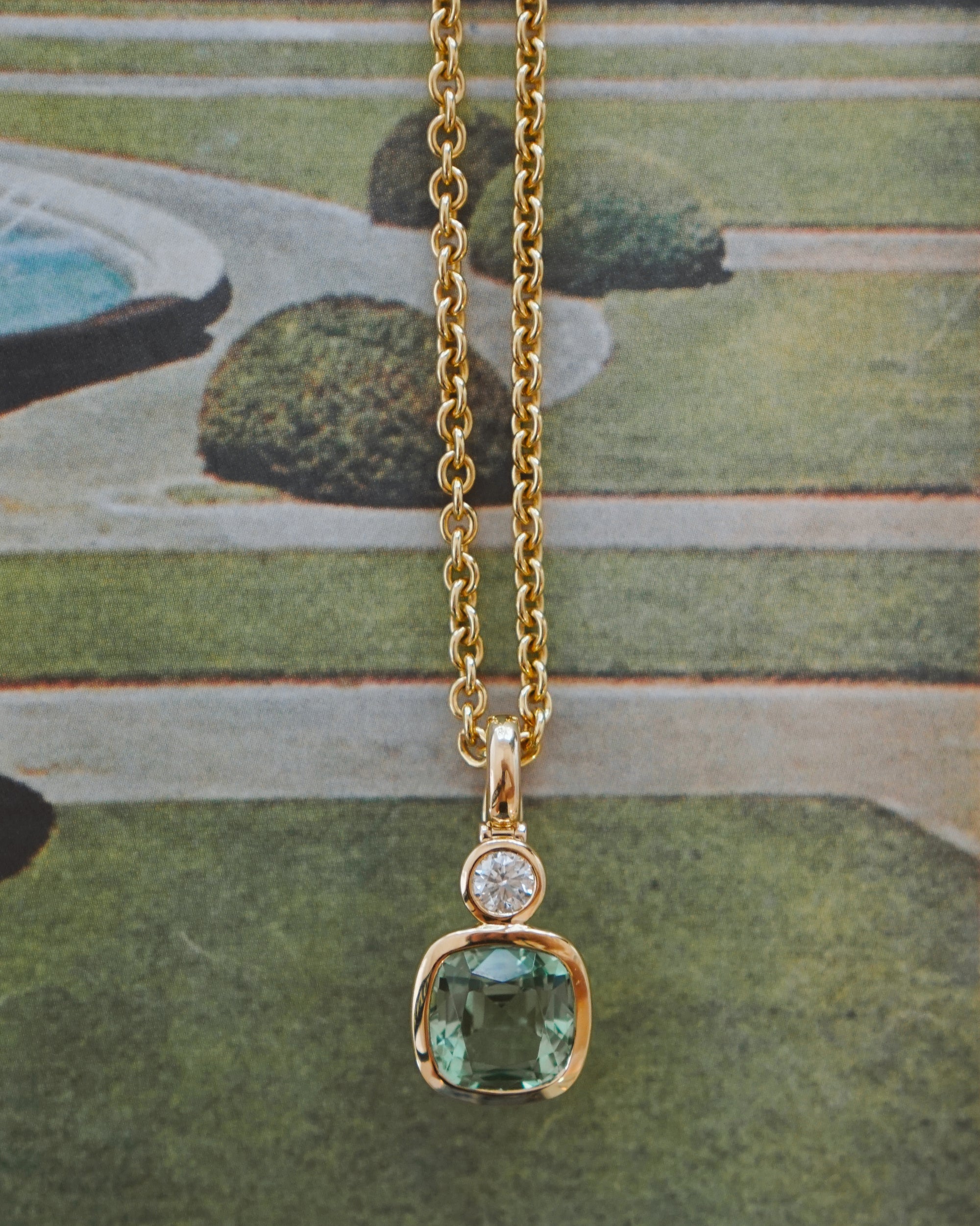 Mint Tourmaline Verdant Pendant