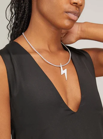 Bolt Diamond Tennis Necklace