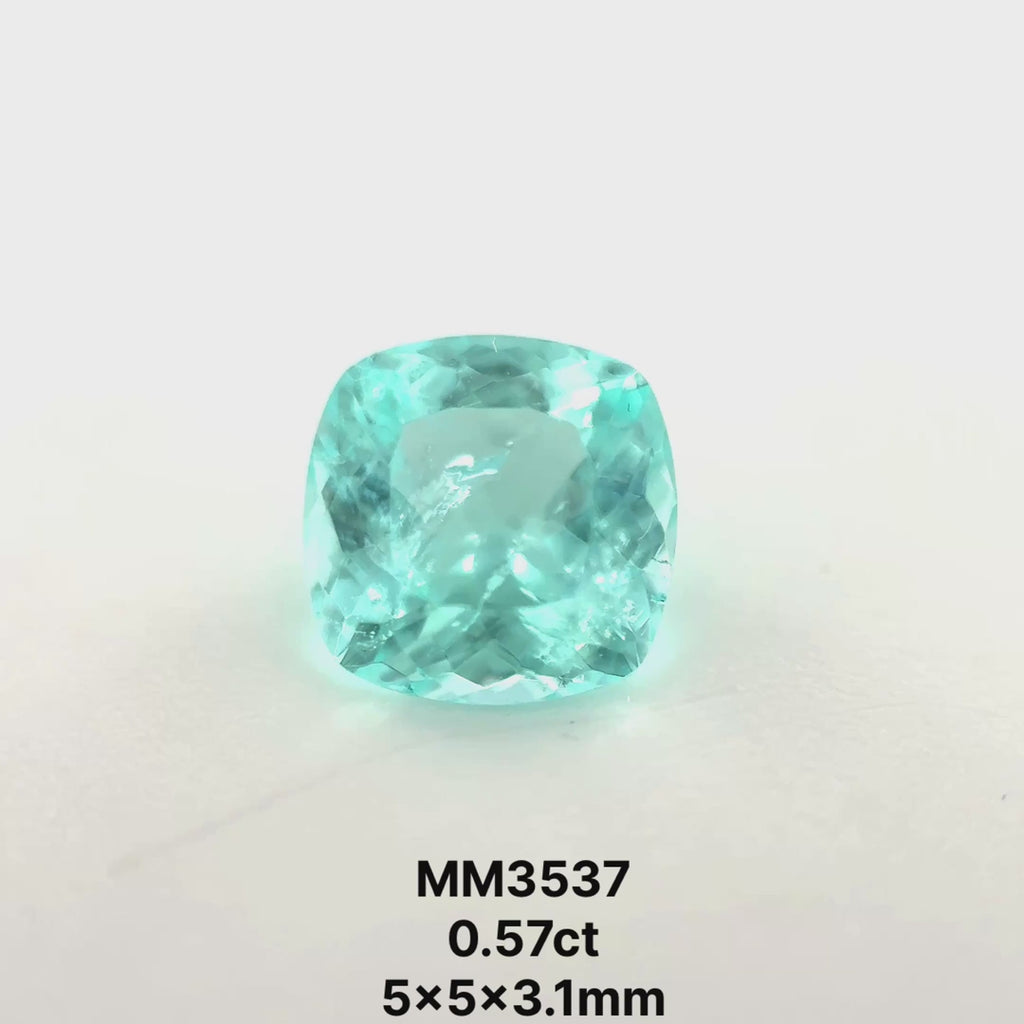 *SEPTEMBER GEM DROP* Bespoke 0.57 Carat Square Cushion Cut Paraíba Tourmaline