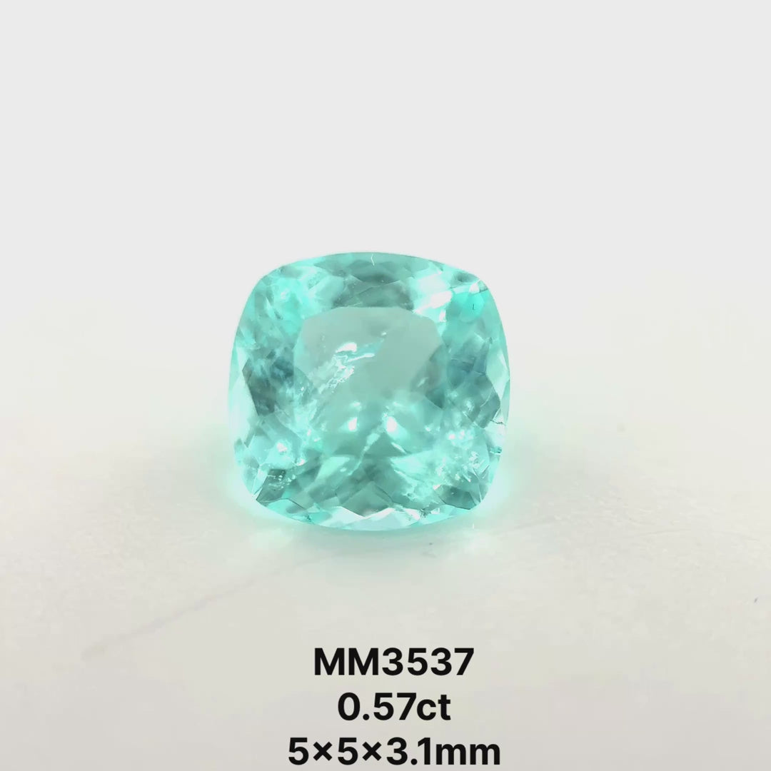 *SEPTEMBER GEM DROP* Bespoke 0.57 Carat Square Cushion Cut Paraíba Tourmaline