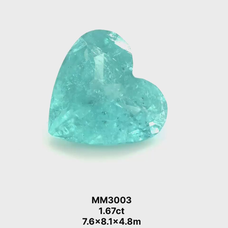 Bespoke 1.67 Carat Heart Paraíba Tourmaline