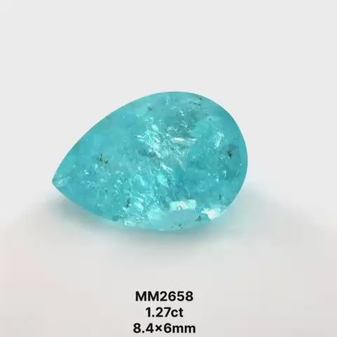 Bespoke 1.27 Carat Pear Paraíba Tourmaline