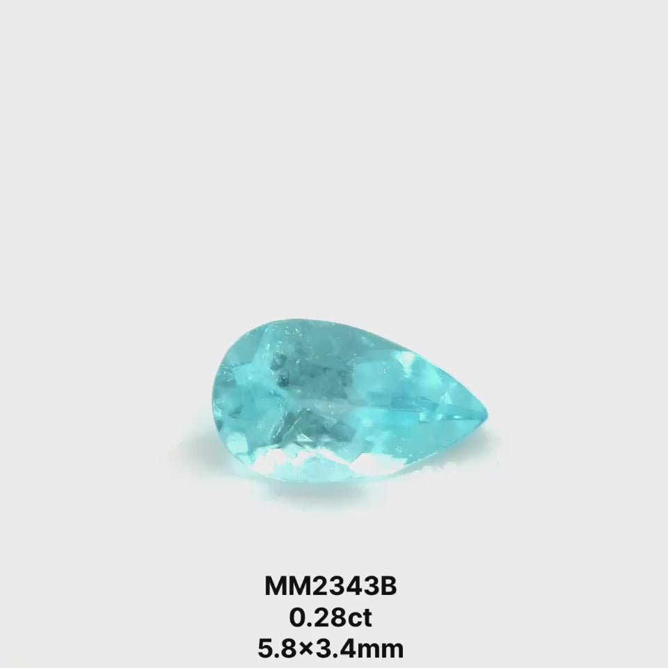 Bespoke 0.28 Carat Pear Paraíba Tourmaline