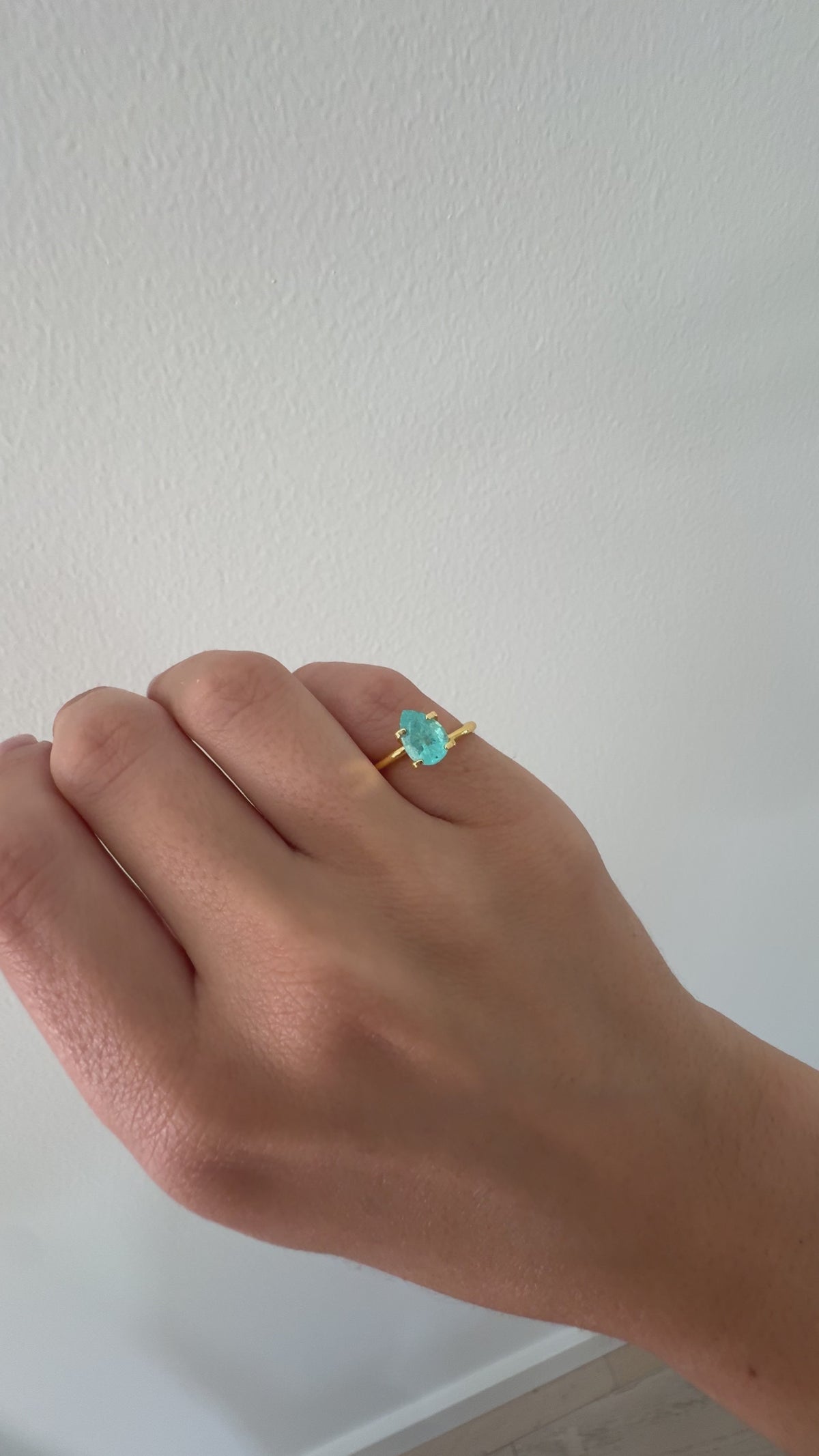 Bespoke 1.27 Carat Pear Paraíba Tourmaline