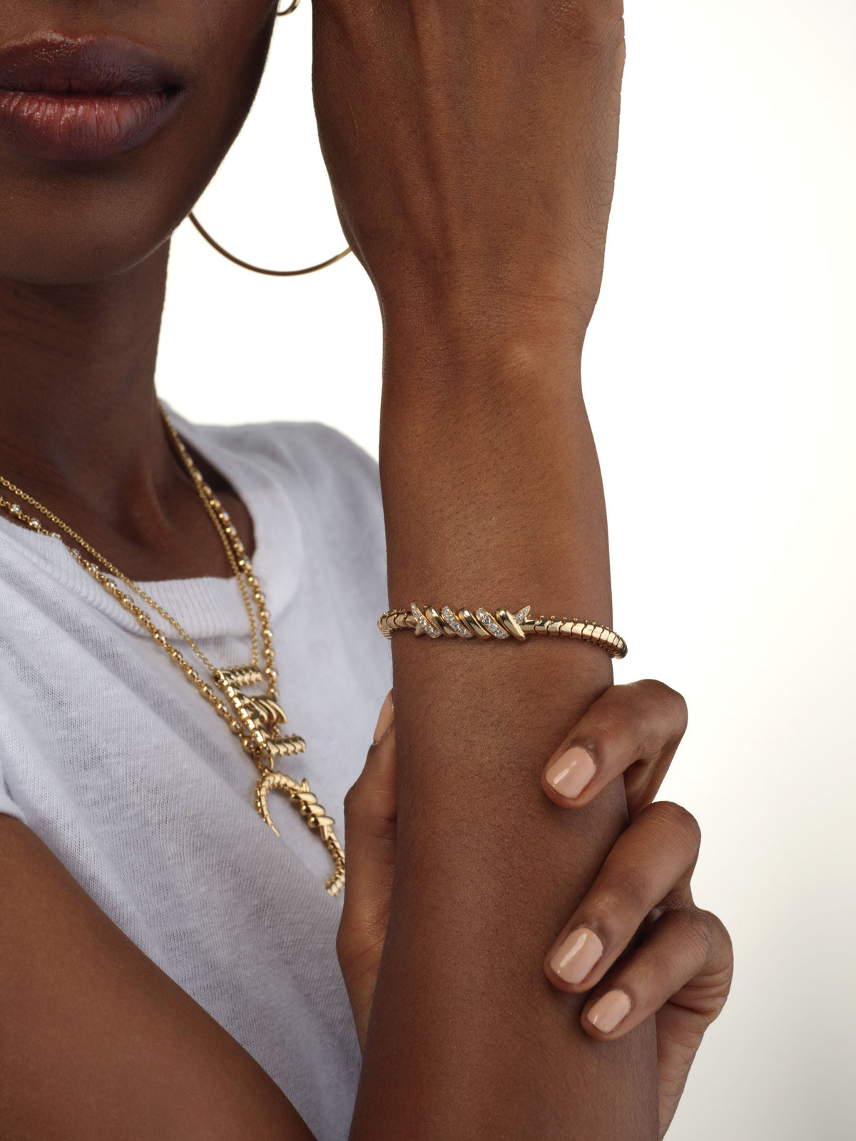 Wrapped Barb Bracelet with Diamonds