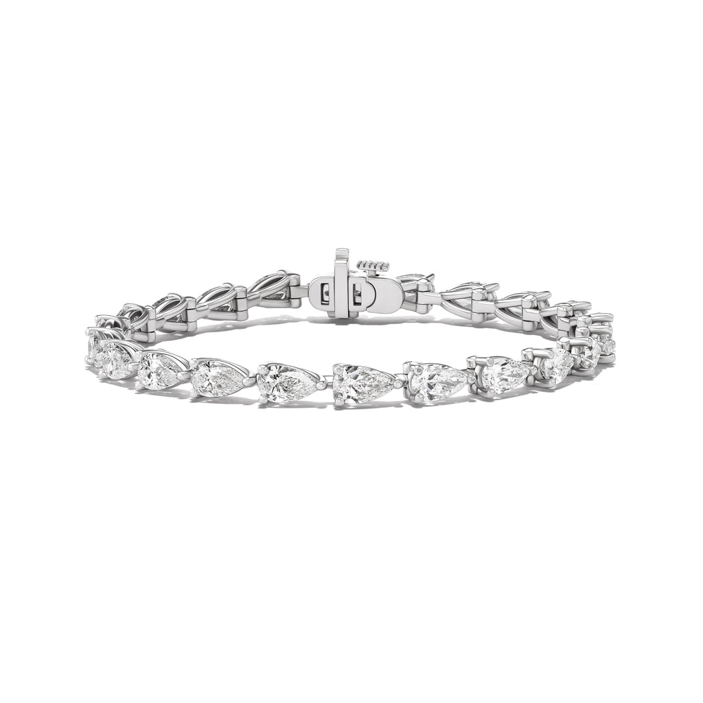 GIA Certified Pear Cut Diamond Tennis Bracelet