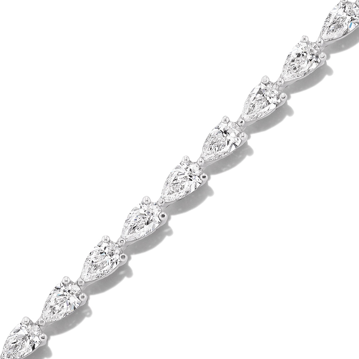 GIA Certified Pear Cut Diamond Tennis Bracelet