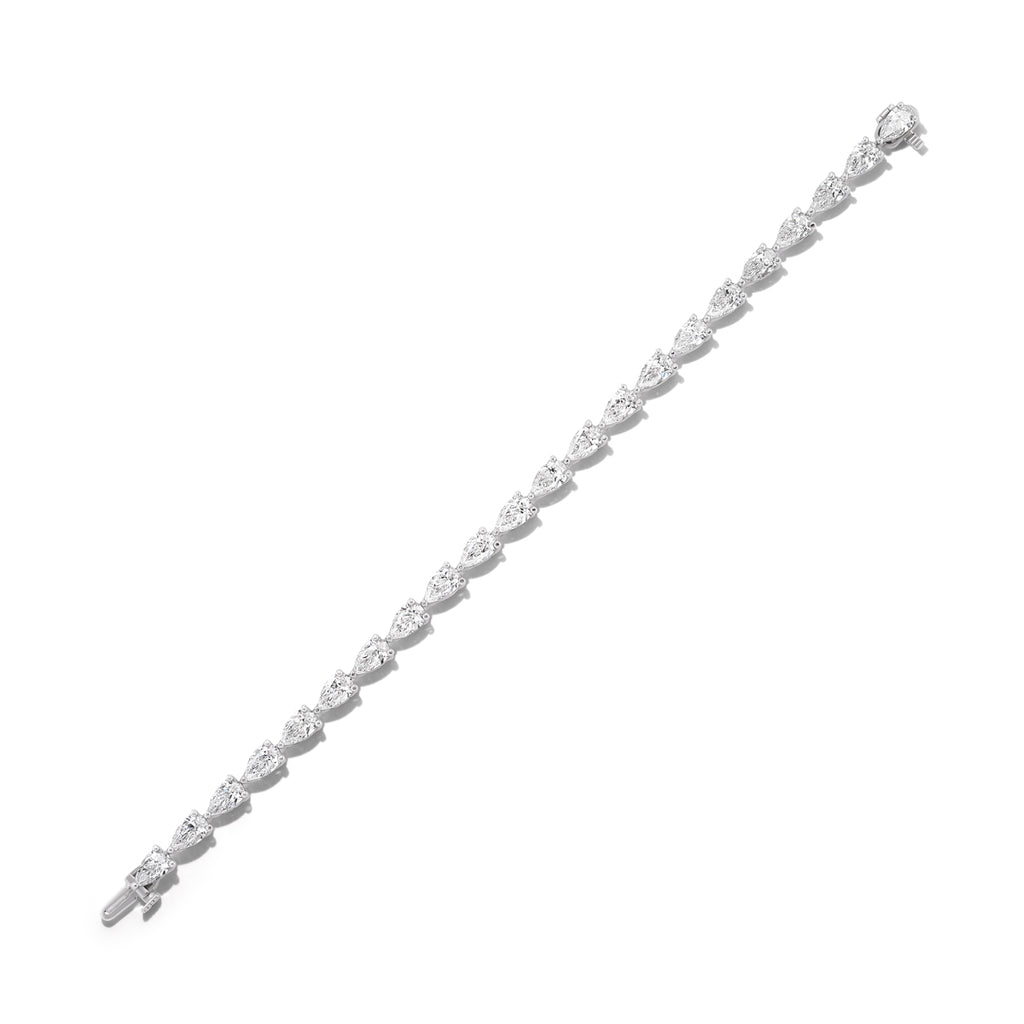 GIA Certified Pear Cut Diamond Tennis Bracelet