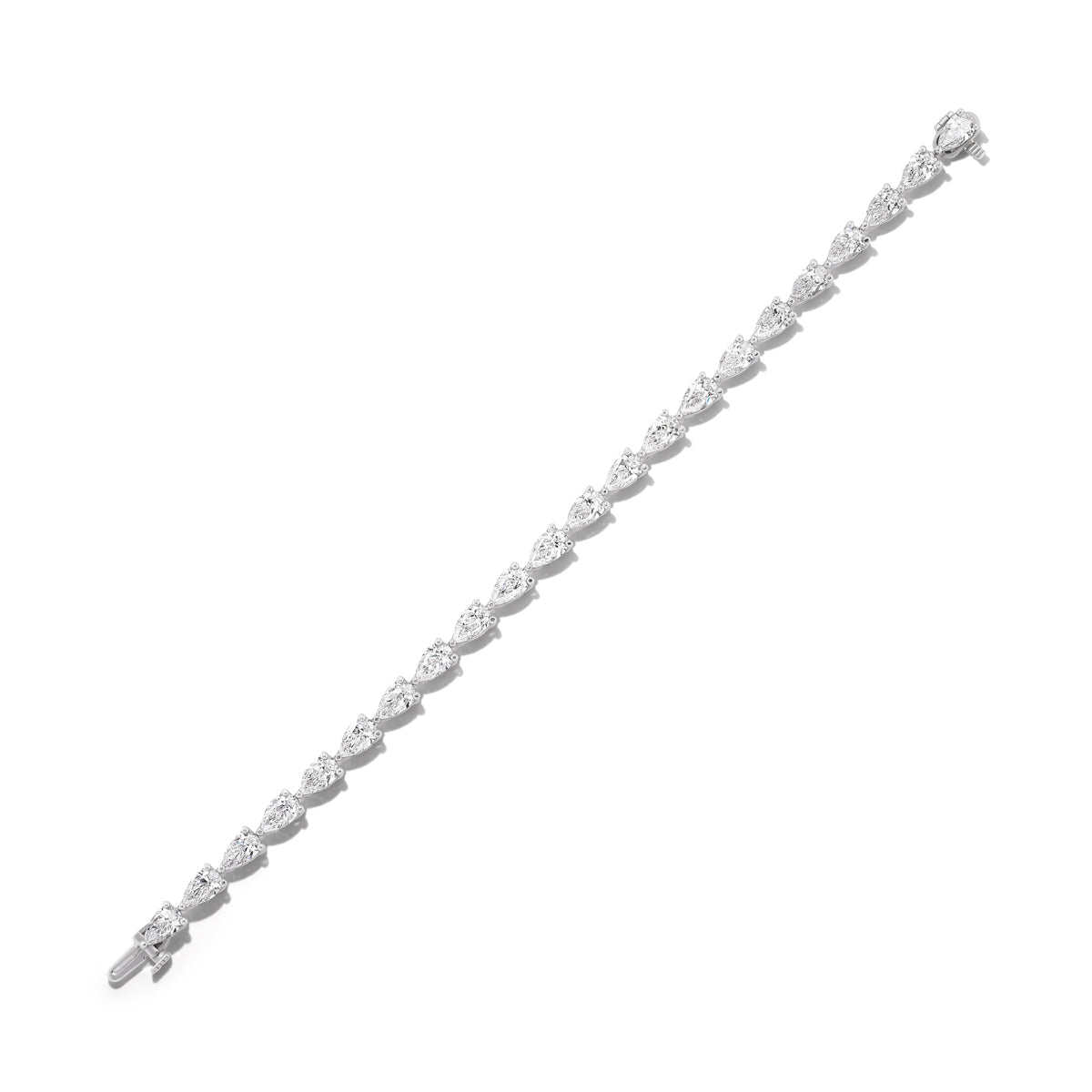 GIA Certified Pear Cut Diamond Tennis Bracelet