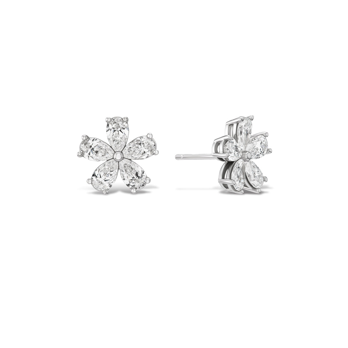 GIA Certified Forget-Me-Not Diamond Earrings