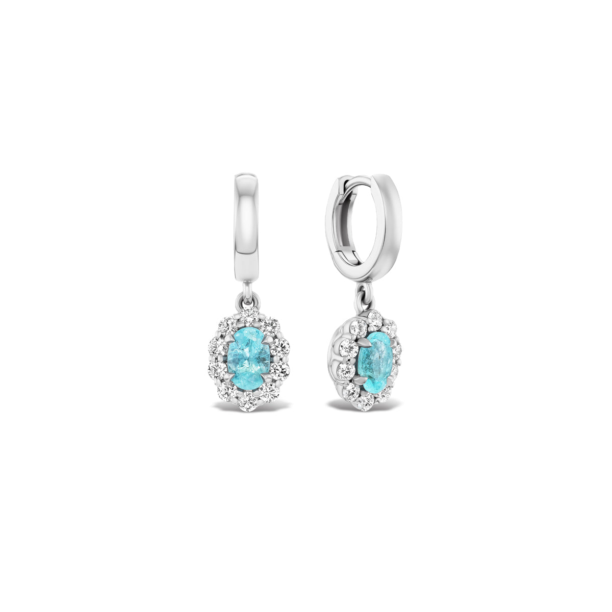 *NEW* Bespoke 1.15CTW Oval Cut Paraíba Tourmaline Bloom Earrings
