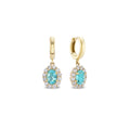 *NEW* Bespoke 1.64CTW Oval Cut Paraíba Tourmaline Bloom Earrings