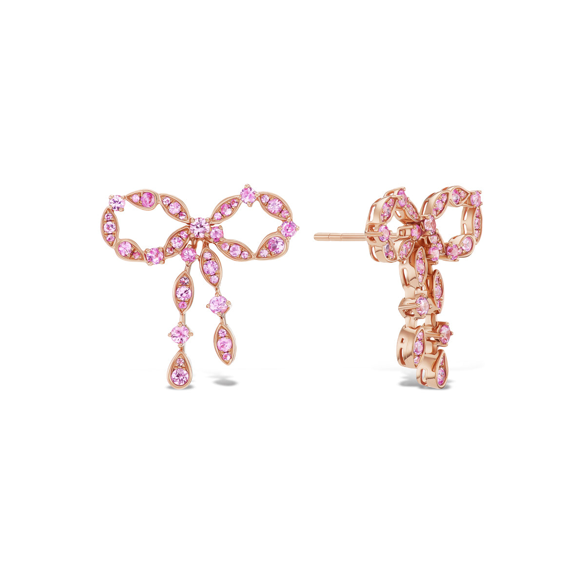 *NEW* Pink Sapphire Bow Earrings