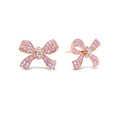 Pink Sapphire Bow Earrings