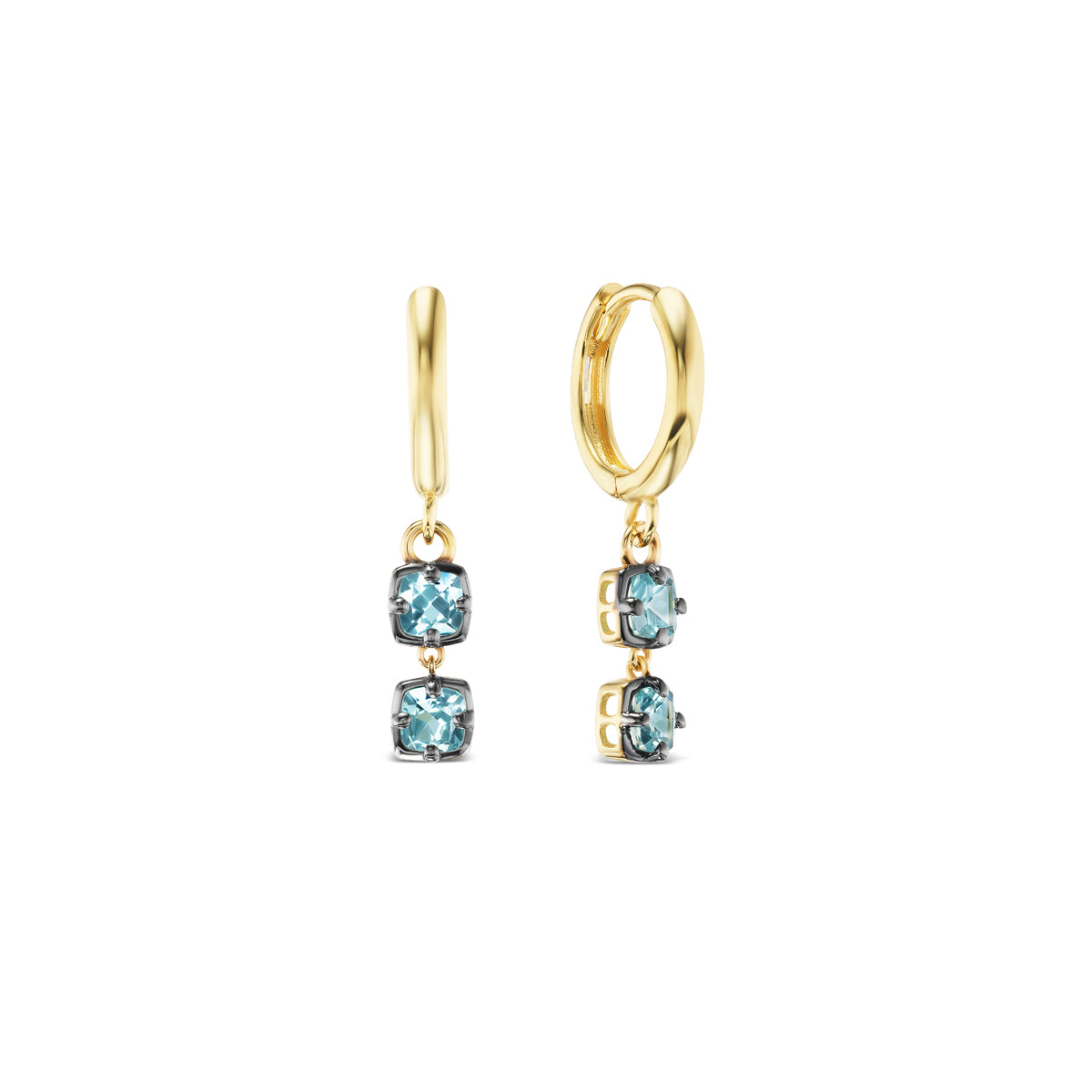 Bespoke 0.51 Carat Cushion Paraíba Tourmaline Collet Earrings