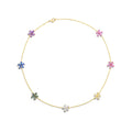 *NEW* Mini Rainbow & Diamond 7 Motif Forget-Me-Not Diamond Necklace