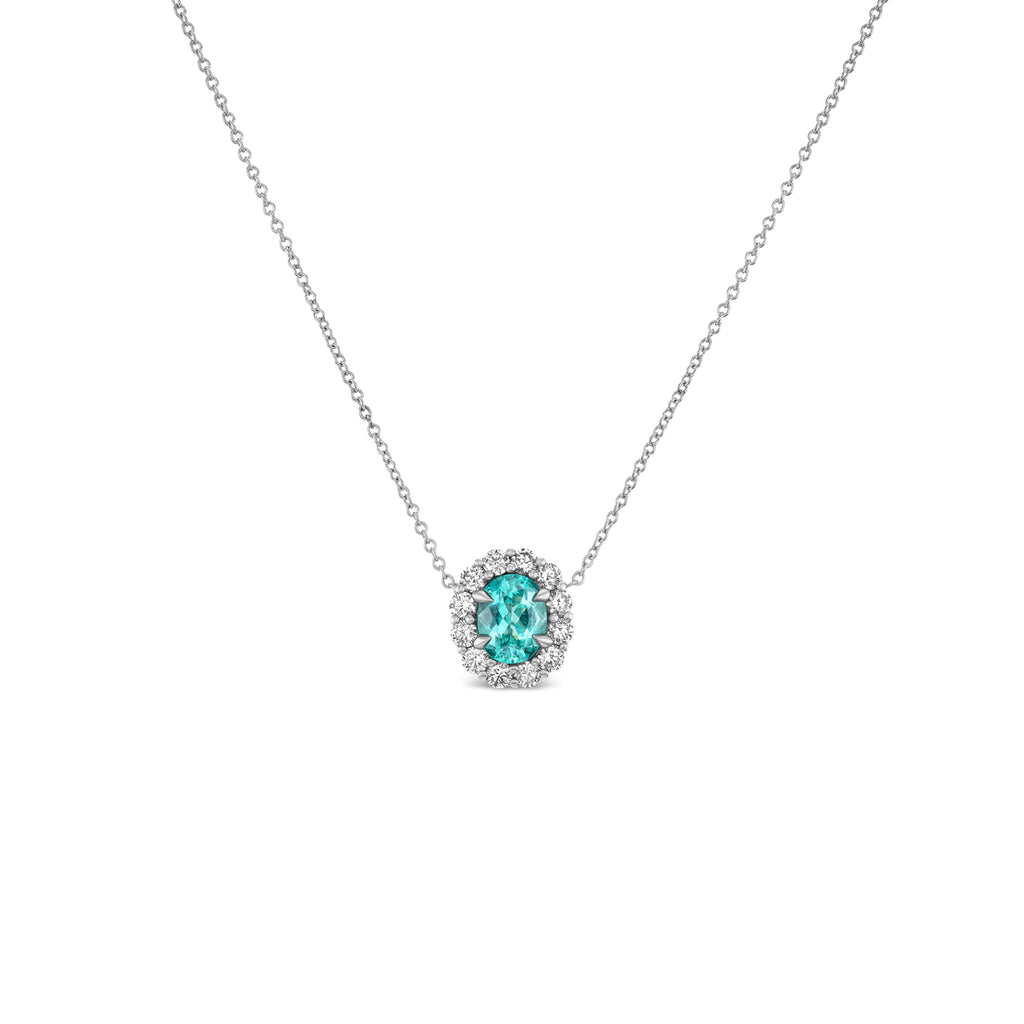 *NEW* Bespoke 1.10CT Oval Cut Paraiba Bloom Pendant