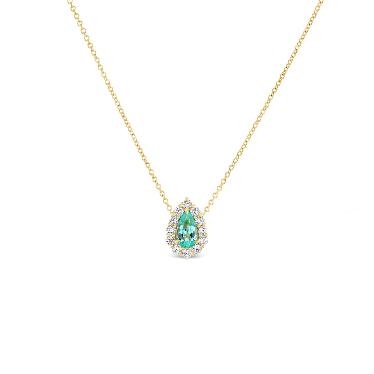 *NEW* Bespoke 0.65CT Pear Cut Paraiba Bloom Pendant