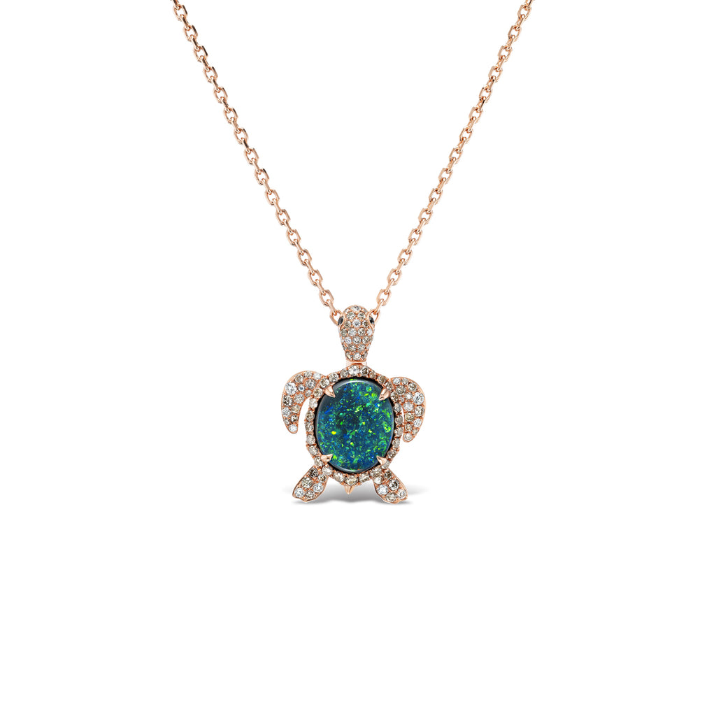 *NEW* 2.31CT Black Opal Turtle Pendant