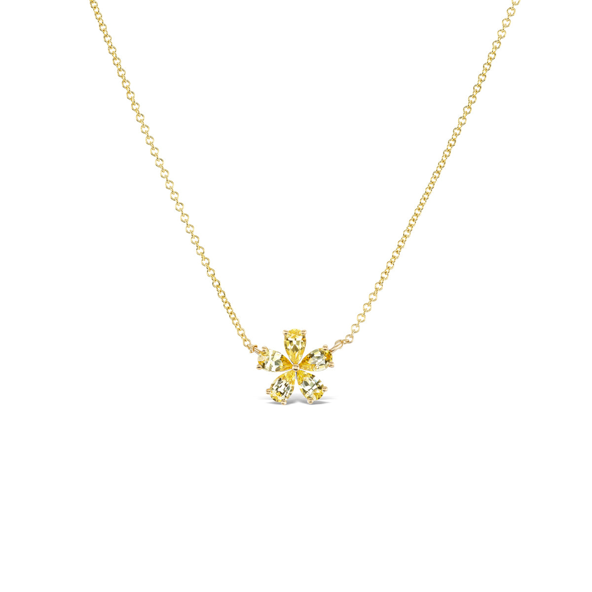Small Forget-Me-Not Yellow Sapphire Necklace