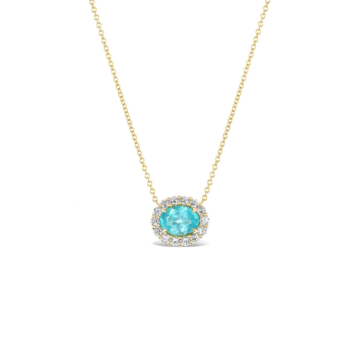 *NEW* Bespoke East West 1.12CT Oval Cut Paraiba Bloom Pendant