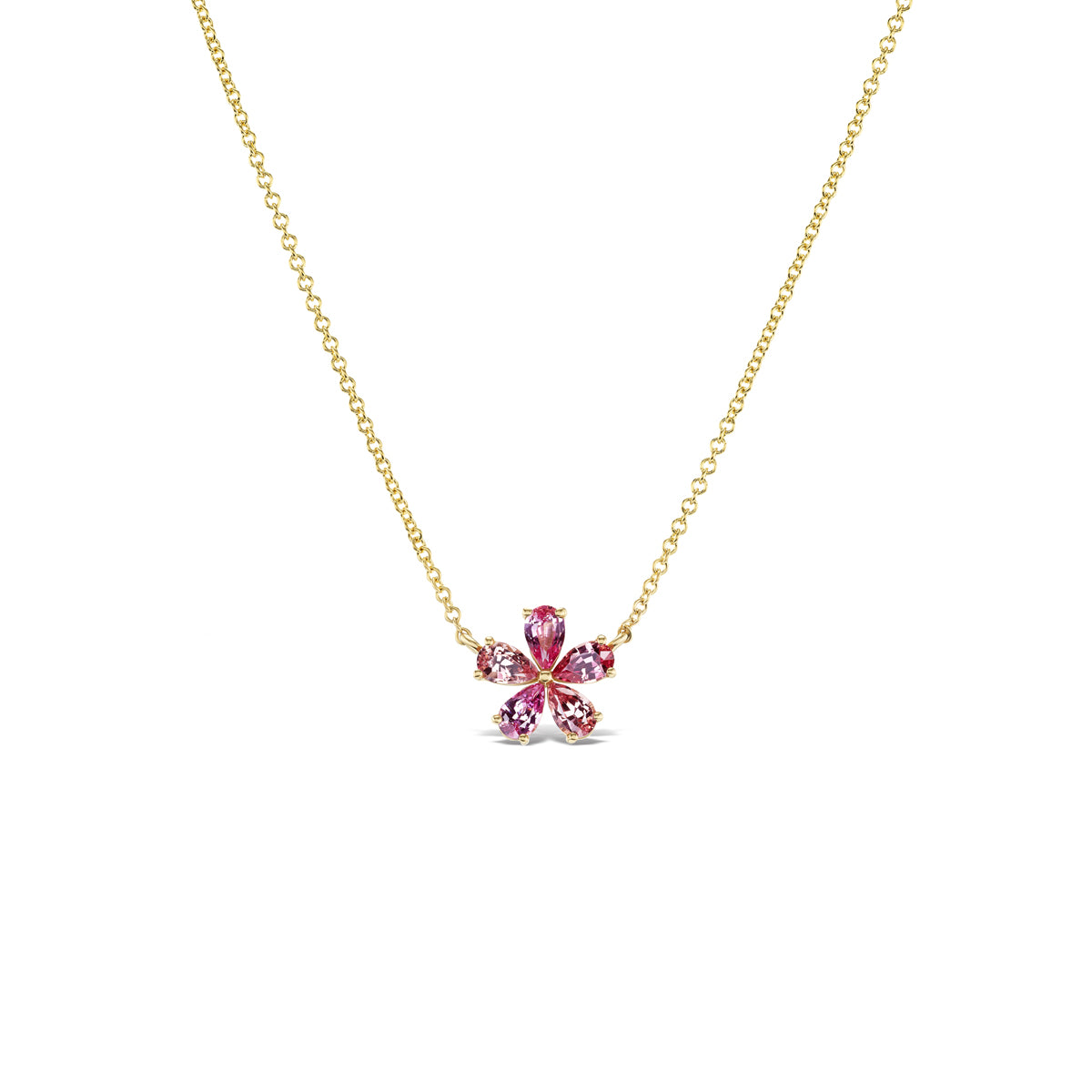 Small Forget-Me-Not Pink Sapphire Necklace