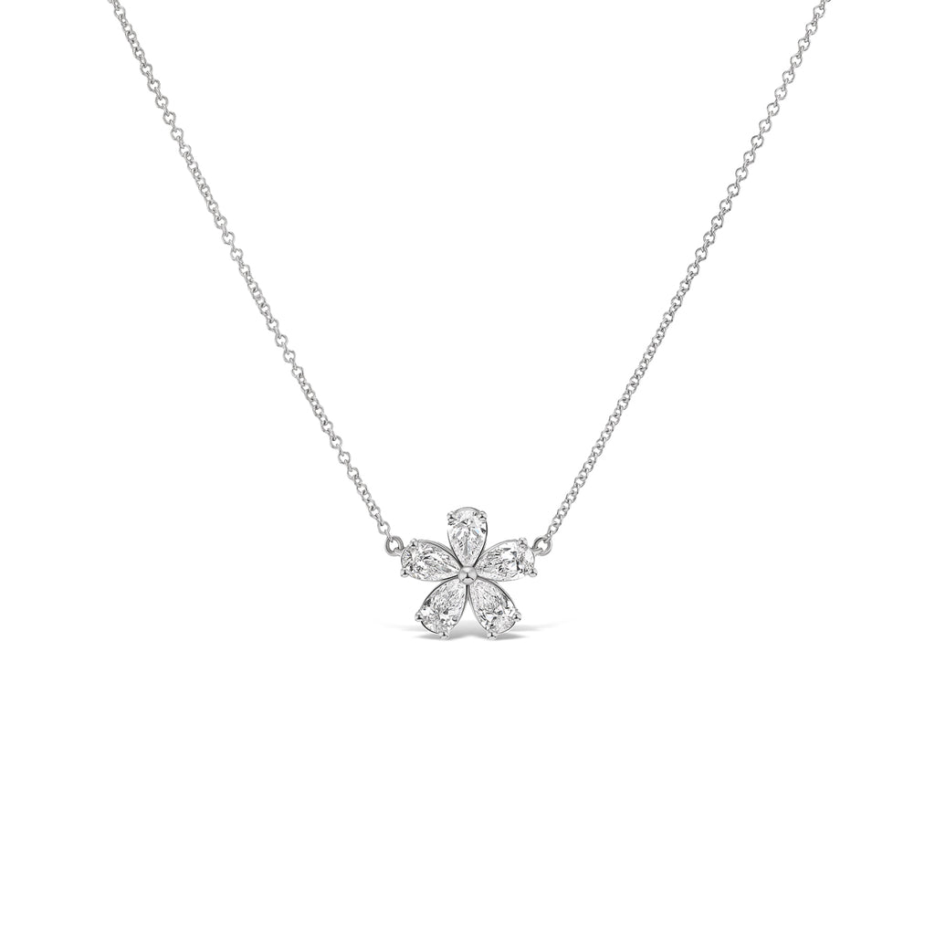 GIA Certified Forget-Me-Not Diamond Necklace