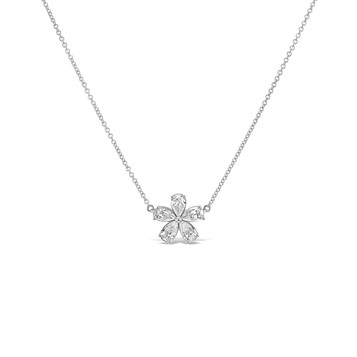 GIA Certified Forget-Me-Not Diamond Necklace