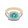 *NEW* Bespoke 1.44CT Oval Cut Paraiba Tourmaline Bloom Ring