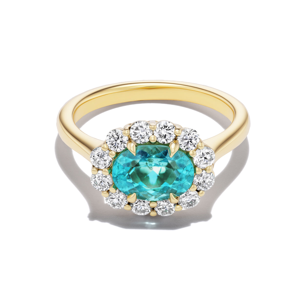 *NEW* Bespoke 1.44CT Oval Cut Paraiba Tourmaline Bloom Ring