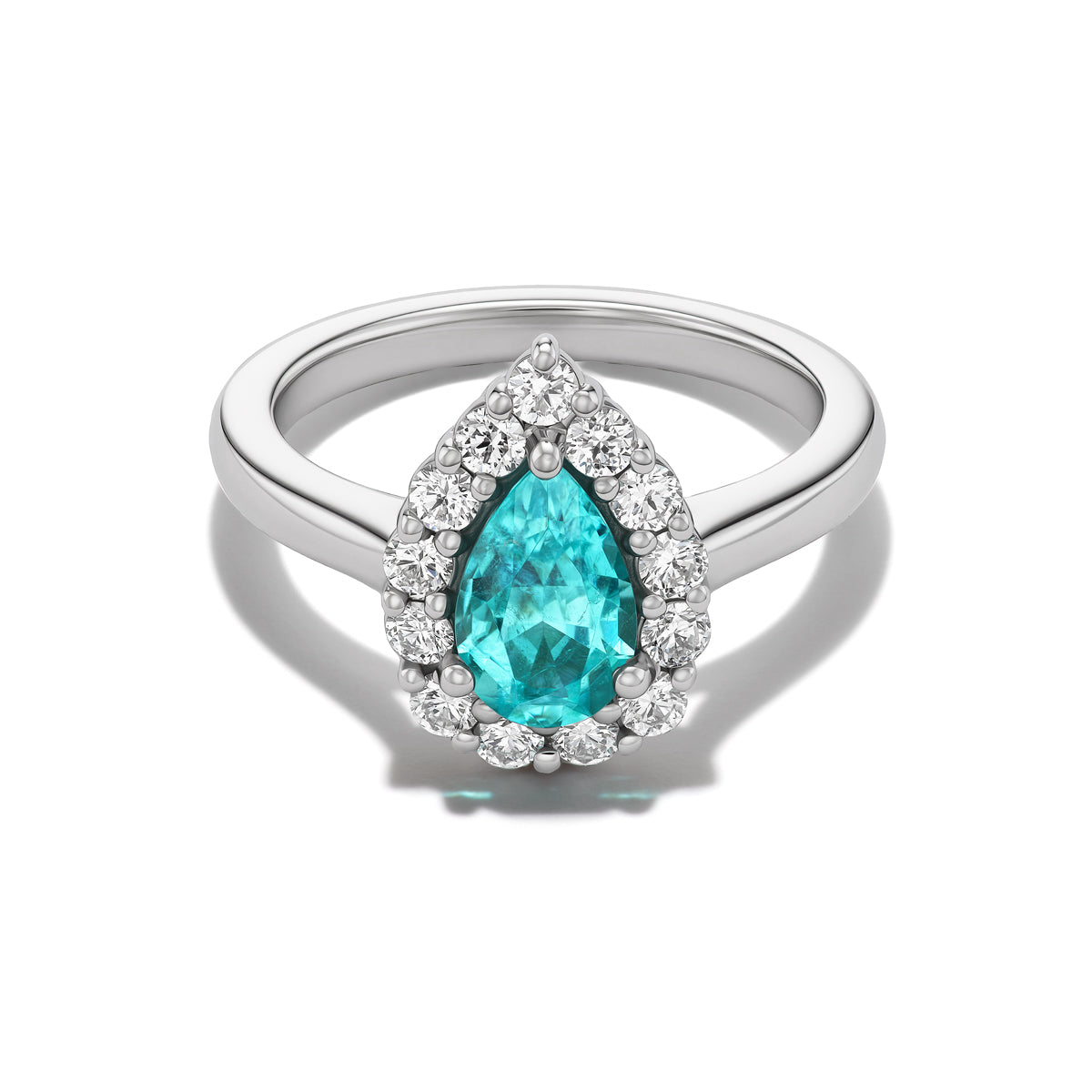 *NEW* Bespoke 0.90CT Pear Cut Paraíba Tourmaline Bloom Pinky Ring